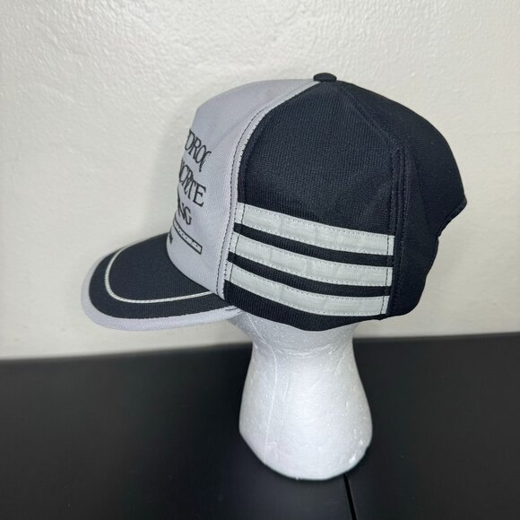 Vintage 70s Portland Black & Gray Striped Snap-Back Hat, Kitschy Americana Hat - Picture 3 of 6